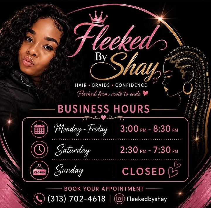 Fleeked By Shay business hours flyer